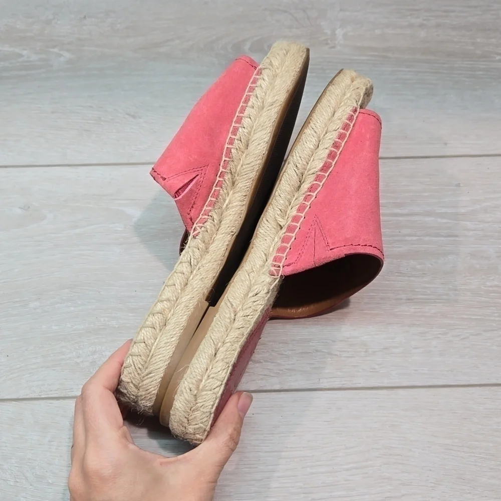 Coach Women Espadrille Leather Sandals shoes flats sz 8B